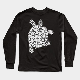 Gems Turtle Illustration, Nautical Animal Design Long Sleeve T-Shirt